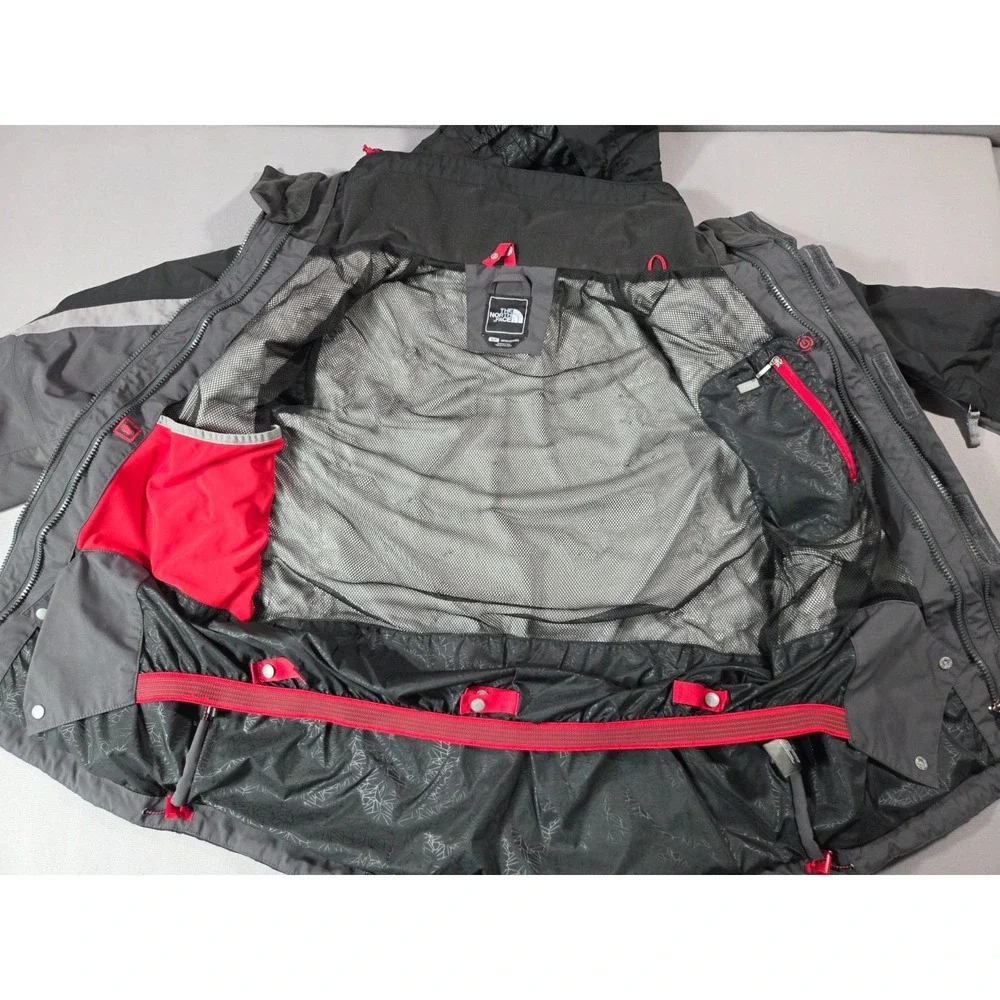 The North Face Jacket Mens Small Gray Black Hyvent Ski Snow Waterproof Hooded